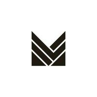 letter ml stripes geometric line logo vector