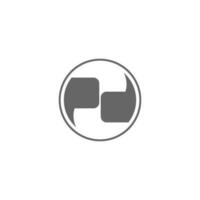 letter pd talk communication geometric design symbol logo vector