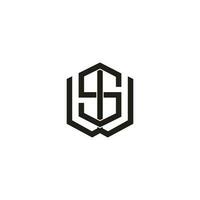 letter ws linked geometric line simple logo vector