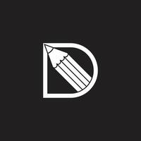 letter d pencil paper fast design logo vector