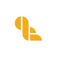 letter qt simple geometric curve logo vector