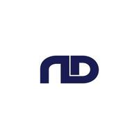 letter nd linked linear simple geometric logo vector