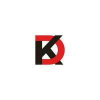 letter kd linked overlap colorful simple logo vector