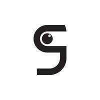 letter s simple cute eye geometric logo vector