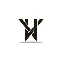 letter w linked overlapping line logo vector