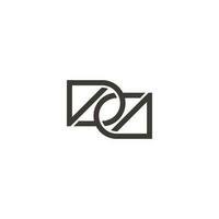 letter dd linked geometric arrow logo vector