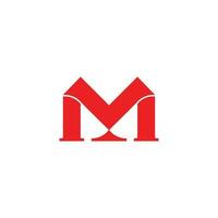 letter m ribbon 3d flat simple geometric logo vector