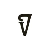 letter v7 vintage simple linked font logo vector