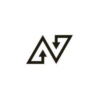 letter n up down arrow simple geometric logo vector