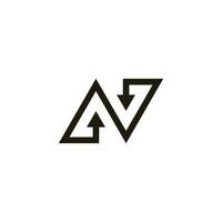 letter n up down arrow simple geometric logo vector