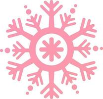 Monochrome Snowflake in pink color. vector