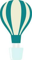 Hot air balloon in blue and white color. vector