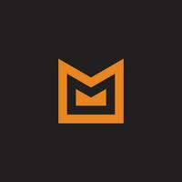 letter m golden crown simple logo vector