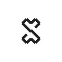 letter ms pixel simple logo vector
