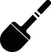 Illustration of shovel icon in flat style. vector