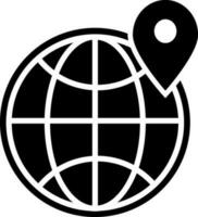 World grid with placeholder in black and white color. vector