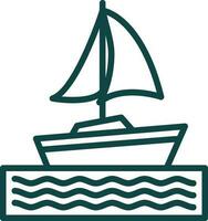 Sailing boat Vector Icon Design