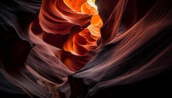 vibrante colores y ola patrones en majestuoso antílope cañón aventuras generado por ai foto