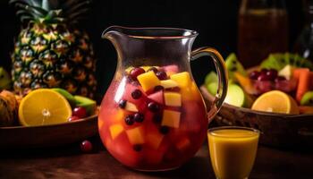 refrescante verano cóctel con agrios frutas y sano orgánico ingredientes generado por ai foto