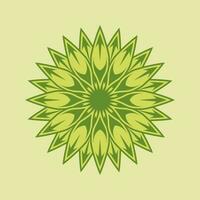 green mandala with flower concept vector