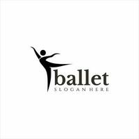 ballet logo silhouette concept design vector