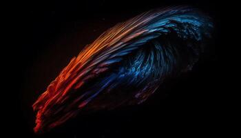 Abstract motion of vibrant fish in dark underwater backdrop generated by AI photo