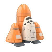 Cute space shuttle isolated on background. Generative AI. png