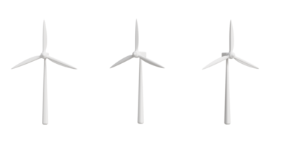 white wind turbine on isolated background. png