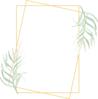 Gold Frame With Tropical Watercolor Leaves png