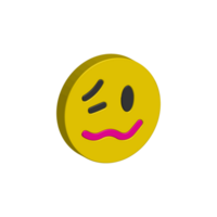 Woozy Face 3D Icon png