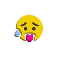 lengua sudor cara 3d icono png