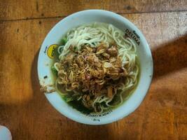 Indonesian chicken noodles ready to eat photo
