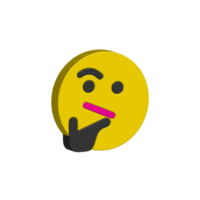 Thinking Face 3D Icon png