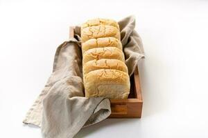 Fresh Baked brioche soft and fluffy bun white Bread or milk bread. isolated white background photo