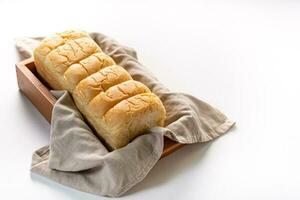 Fresh Baked brioche soft and fluffy bun white Bread or milk bread. isolated white background photo