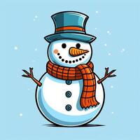 , Snowman winter concept. The friendly snowman in the clipart brings a fun and lighthearted vibe to the presentation, making everyone smile and creating a comic atmosphere that adds joy. photo