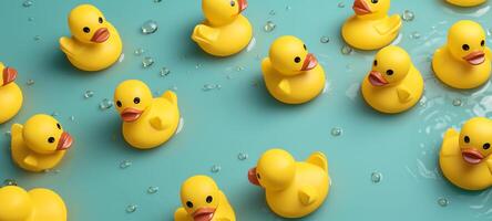 many duck toys background photo