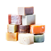 Bars of soap of different color Generative Ai png