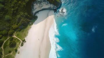 beautiful beach with aerial view photo