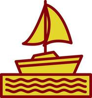 Sailing boat Vector Icon Design