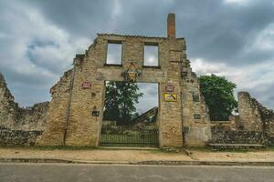 The old ruines of the town Oradour-sur-Glane in France. May 23 2023. photo