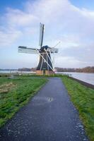 De Helper, Dutch windmill in Haren, Groningen, The Netherlands. photo