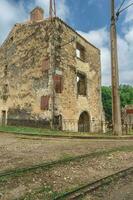 The old ruines of the town Oradour-sur-Glane in France. May 23 2023. photo