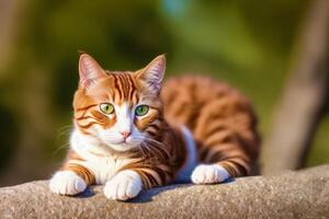 A beautiful cat. Feline Charm. The Enigmatic World of Cats. photo