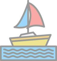 Sailing boat Vector Icon Design