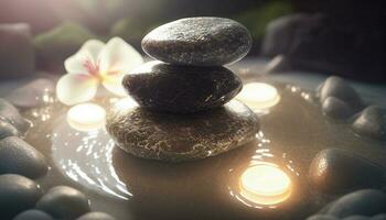 Zen stones with customizable space for text. Copy space and Zen concept. photo