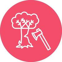 Tree cutting Vector Icon Design