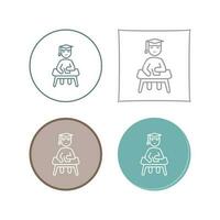 Unique Studying on Desk Vector Icon