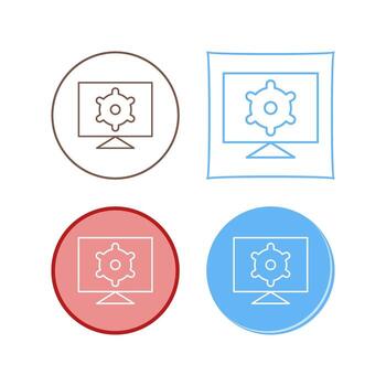 icono de vector de configuración de computadora