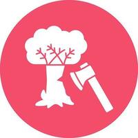 Tree cutting Vector Icon Design